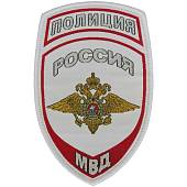 Нашивка ( шеврон ) на рукав Полиция МВД России жаккардовая белая (2503250) - ВОЕНТОРГ ТЫЛОВИК