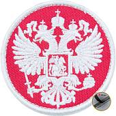 Нашивка ( шеврон патч patch ) тактическая Герб ( орел ) России вышитая на липучке D-7 красно-белая (2509006) - ВОЕНТОРГ ТЫЛОВИК