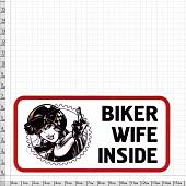 Наклейка на авто виниловая Biker wife inside 12х7 (12013017) - ВОЕНТОРГ ТЫЛОВИК