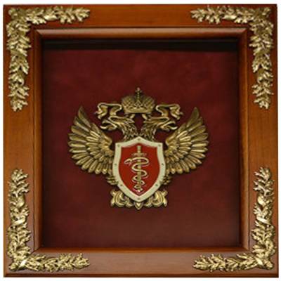 Ключница настенная Эмблема ФСКН России деревянная 290х340х90 (4311058) - HAKKI.RU