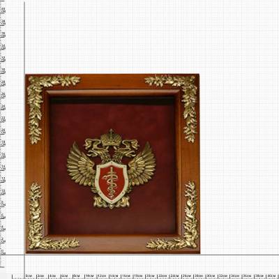 Ключница настенная Эмблема ФСКН России деревянная 290х340х90 (4311058) - HAKKI.RU