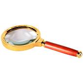 Лупа ( стекло увеличительное ) Magnifier с деревянной ручкой 80 мм золотистая (4310004) - ВОЕНТОРГ ТЫЛОВИК