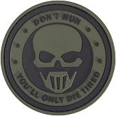 Нашивка ( шеврон патч patch ) тактическая Don't  run you'll only die tired 3D PVC ( пластизоль ) на липучке D-8 черная (2504231) - ВОЕНТОРГ ТЫЛОВИК