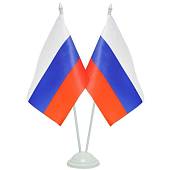 Подставка ( флагшток ) настольная для 2-х флагов 15х22 330 мм пластик белая (4707003)  - ВОЕНТОРГ ТЫЛОВИК