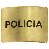 Бляха ( пряжка ) с гравировкой POLICIA латунная золотистая (1602004) - ВОЕНТОРГ ТЫЛОВИК