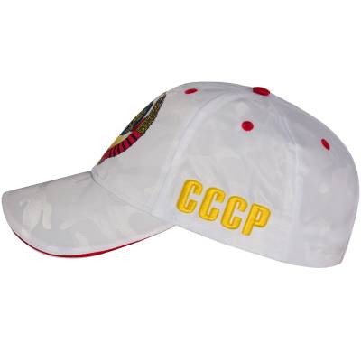 Бейсболка с символикой Герб СССР / СССР вышитая белая (1401105) - HAKKI.RU