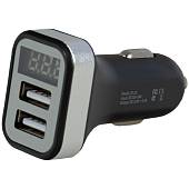 Автомобильное зарядное устройство HOCO ( ХОКО ) для телефона USB 2 разъема с дисплеем черное (11050011) - ВОЕНТОРГ ТЫЛОВИК