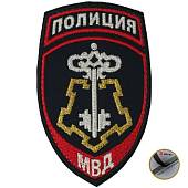 Нашивка ( шеврон ) на рукав Полиция Вневедомственная охрана МВД России 7,5х12 вышитая с липучкой темно-синяя (2503743) - ВОЕНТОРГ ТЫЛОВИК