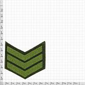 Знак - годичка ( нашивка шеврон ) нарукавный за выслугу лет ( по годам службы ) 3 года полевой вышитый на липучке (2508053) - ВОЕНТОРГ ТЫЛОВИК
