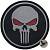 Нашивка ( шеврон патч patch ) тактическая Punisher ( каратель ) 3D PVC ( пластизоль ) на липучке D-7,5 черная (2504156) - HAKKI