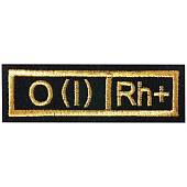 Нашивка ( шеврон ) на грудь Группа крови O (I) Rh+ 11х4 вышитая полоса черная (2501047) - ВОЕНТОРГ ТЫЛОВИК