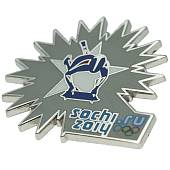 Значок ( знак ) олимпийский Сочи / Sochi 2014 команда России Скелетон / skeleton коллекционный на пимсе (2308005) - ВОЕНТОРГ ТЫЛОВИК