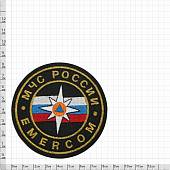 Нашивка ( шеврон ) на грудь МЧС России EMERCOM 8,5х8,5 вышитая круг черная (2501930) - ВОЕНТОРГ ТЫЛОВИК