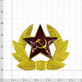 Кокарда солдатская Звезда СССР в обрамлении золотистая (2105200) - ВОЕНТОРГ ТЫЛОВИК
