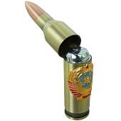 Зажигалка патрон с символикой Герб СССР газовая 140 мм золотистая (4403262) - ВОЕНТОРГ ТЫЛОВИК