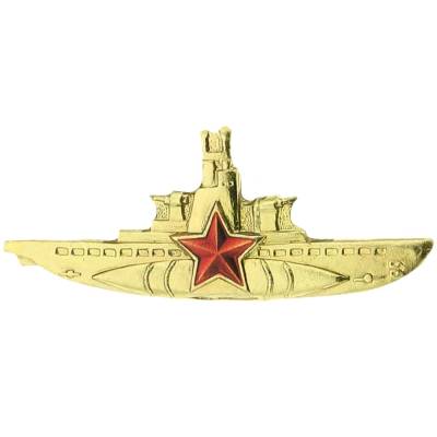 Знак фрачный Командир Подводной лодки на пимсе золотистый (2302093) - HAKKI.RU