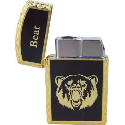 Зажигалка газовая Bear ( медведь ) золотисто-черная (4403231) - HAKKI.RU