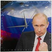 Часы настенные с символикой В.В. Путин ( триколор ) 28х28 (4102133) - ВОЕНТОРГ ТЫЛОВИК
