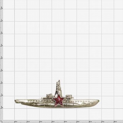 Знак нагрудный Командир Подводной лодки серебристый закрутка (2301977) - HAKKI.RU