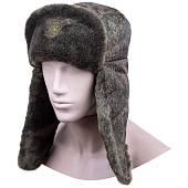 Шапка ушанка зимняя для военнослужащих ВС МО ВКБО ( ВКПО ) мужская с кокардой искусственный мех уставная цифра зеленая (1407083) - ВОЕНТОРГ ТЫЛОВИК