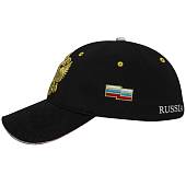 Бейсболка Герб ( орел ) России / RUSSIA вышитая черная (1401978) - ВОЕНТОРГ ТЫЛОВИК