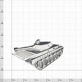 Знак нагрудный БМП-1 серебристый закрутка (2301173) - ВОЕНТОРГ ТЫЛОВИК