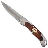 Нож складной Columbia USA Saber в чехле коричневый (3914045)  - ВОЕНТОРГ ТЫЛОВИК