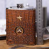 Фляга подарочная с символикой ГРУ ГШ ВС РФ 8 OZ-240 мл коричневая (4608979) - ВОЕНТОРГ ТЫЛОВИК
