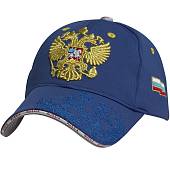 Бейсболка Герб ( орел ) России / RUSSIA вышитая голубая (1401994) - ВОЕНТОРГ ТЫЛОВИК