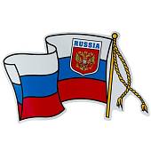 Наклейка на авто виниловая RUSSIA / Флаг России 27,5х21 (12015038) - ВОЕНТОРГ ТЫЛОВИК