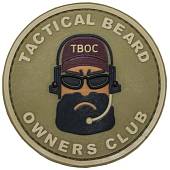 Нашивка ( шеврон патч patch ) тактическая TACTICAL BEARD OWNERS CLUB ( TBOC ) 3D PVC ( пластизоль ) на липучке D-6,5 хаки (2504142) - ВОЕНТОРГ ТЫЛОВИК