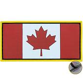 Нашивка ( шеврон патч patch ) тактическая Флаг CANADA ( КАНАДА ) 3D PVC ( пластизоль ) на липучке 8x4 желтый кант красно-белая (2504247) - ВОЕНТОРГ ТЫЛОВИК