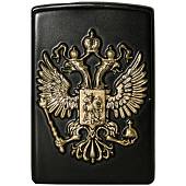 Зажигалка газовая с символикой Герб ( орел ) РФ черная (4403938) - ВОЕНТОРГ ТЫЛОВИК