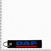 Брелок автомобильный марка DAF ( ДАФ ) вышитый полоса ( лента ) 13х3 черный (4402441) - ВОЕНТОРГ ТЫЛОВИК