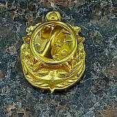 Знак фрачный НВМУ ( Нахимовское военно-морское училище ) 21х16 мм на пимсе золотистый (2302041) - ВОЕНТОРГ ТЫЛОВИК