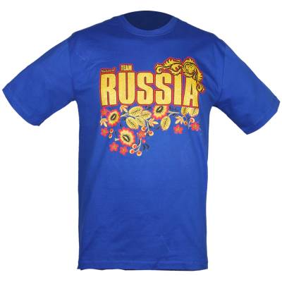 Футболка Team Russia. (цветы) синяя (1208225) - HAKKI.RU