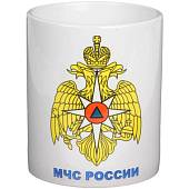 Кружка с символикой МЧС России белая (4601209) - ВОЕНТОРГ ТЫЛОВИК