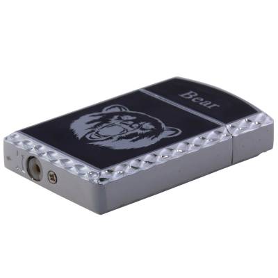 Зажигалка  газовая Bear ( медведь ) серебристо-черная (4403215) - HAKKI.RU