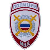Нашивка ( шеврон ) на рукав Полиция ООП МВД России 7,5х12 вышитая ( шелк ) белая (2503881) - ВОЕНТОРГ ТЫЛОВИК