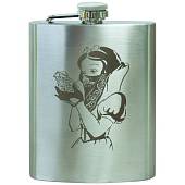 Фляга подарочная с гравировкой Белоснежка с гранатой 8 OZ-240 мл серебристая (4608112) - ВОЕНТОРГ ТЫЛОВИК