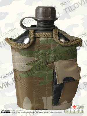 Фляга NATO ( НАТО ) походная с подсумком лесной камуфляж (3407081) - HAKKI.RU