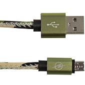 Кабель ( провод ) для зарядки телефона USB / Micro камуфлированный зеленый (4002001) - ВОЕНТОРГ ТЫЛОВИК
