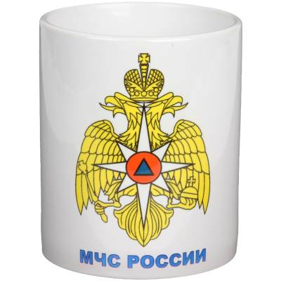 Кружка с символикой МЧС России белая (4601209) - HAKKI.RU