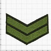 Знак - годичка ( нашивка шеврон ) нарукавный за выслугу лет ( по годам службы ) 2 года полевой вышитый (2508077) - ВОЕНТОРГ ТЫЛОВИК