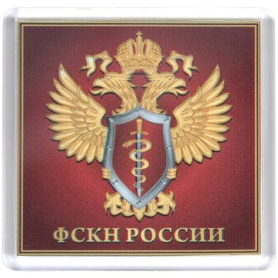 Магнит с символикой ФСКН России бордовый (4404026) - HAKKI.RU