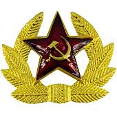 Кокарда солдатская Звезда СССР в обрамлении золотистая (2105200) - ВОЕНТОРГ ТЫЛОВИК