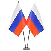 Подставка ( флагшток ) настольная для 2-х флагов 15х22 330 мм никель (4707017)  - ВОЕНТОРГ ТЫЛОВИК