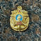 Знак фрачный НВМУ ( Нахимовское военно-морское училище ) 21х16 мм на пимсе золотистый (2302041) - ВОЕНТОРГ ТЫЛОВИК