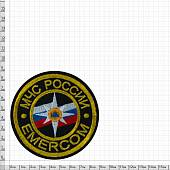 Нашивка ( шеврон ) на грудь МЧС России EMERCOM D-9 вышитая черная (2501981) - ВОЕНТОРГ ТЫЛОВИК