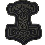 Нашивка ( шеврон патч patch ) тактическая Молот Тора 3D PVC ( пластизоль ) на липучке 5,8х7 черная (2504250) - ВОЕНТОРГ ТЫЛОВИК